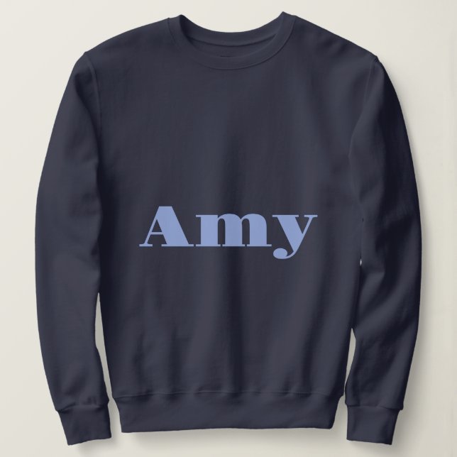 Custom Name Amy Blue Women's Sweatshirt (Design Front)