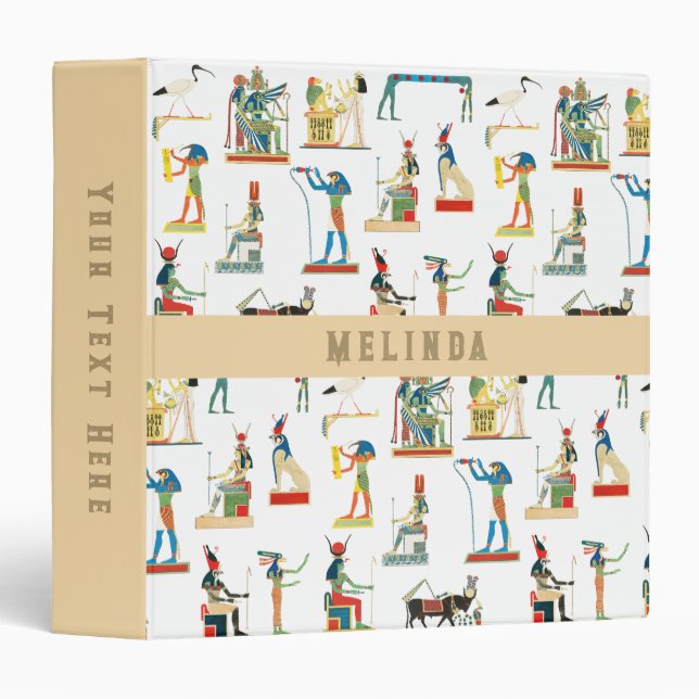 Custom Name Ancient Egypt Vintage Egyptian  Binder (Front/Spine)