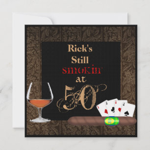 CUSTOM NAME AND AGE MEN CIGARS INVITATIONS