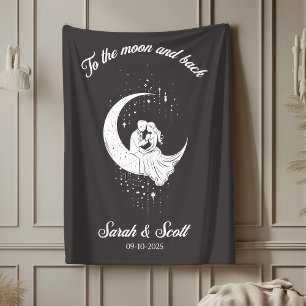 Custom name and date wedding gift blanket sherpa,