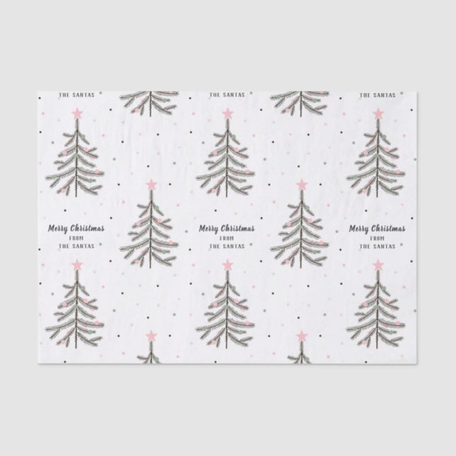 Custom Name and Greeting Christmas Tissue Paper (Front)