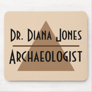 Custom Name and Job Minimalist Brown Pyramid Mouse Pad
