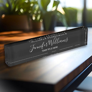Custom Name And Job Title Elegant Nameplate
