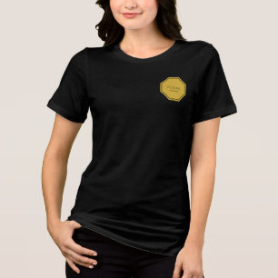 Custom Name and Job Title Printed Solid Black Tri-Blend Shirt