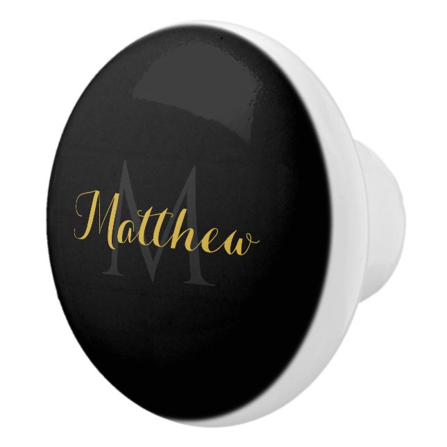 Custom Name and Monogram Ceramic Knob (Right)
