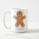 Custom Name and Monogrammed Ginger Bread Man Coffee Mug<br><div class="desc">Custom Name and Monogrammed Ginger Bread Man Coffee Mug</div>