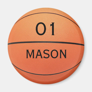 Custom Name and Number Basketball Magnet