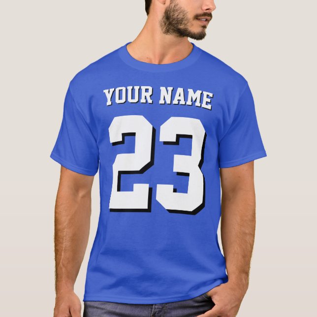 Custom Name and Number Jersey Sports T-Shirt (Front)