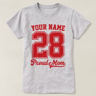Custom Name and Number Shirt, Proud Mom T-Shirt