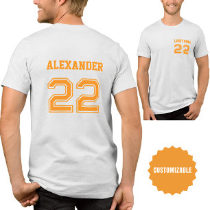 Custom Name and Number Sports Team Jersey T-Shirt Tri-Blend Shirt