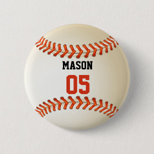 Custom Name and Number Template Baseball Sports 2 Inch Round Button