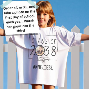 Custom Name and Photo Class of 2038 keepsake  T-Shirt