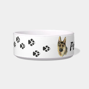 Custom Name and Photo German Shepherd, Pet, Dog Bowl