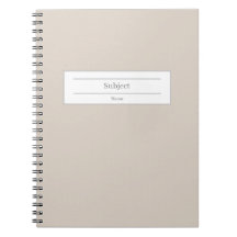 Custom Name and School Subject Hardcover Notebook