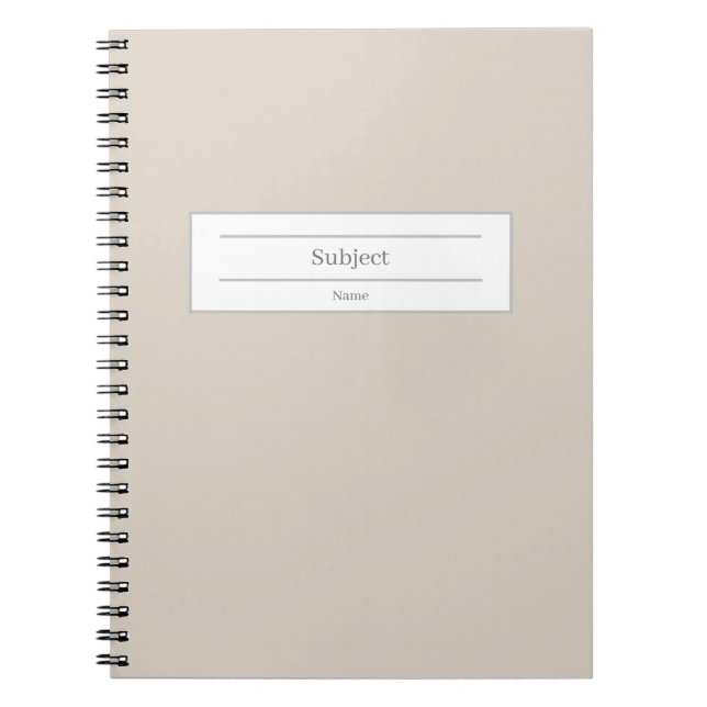 Custom Name and School Subject Hardcover Notebook (Front)