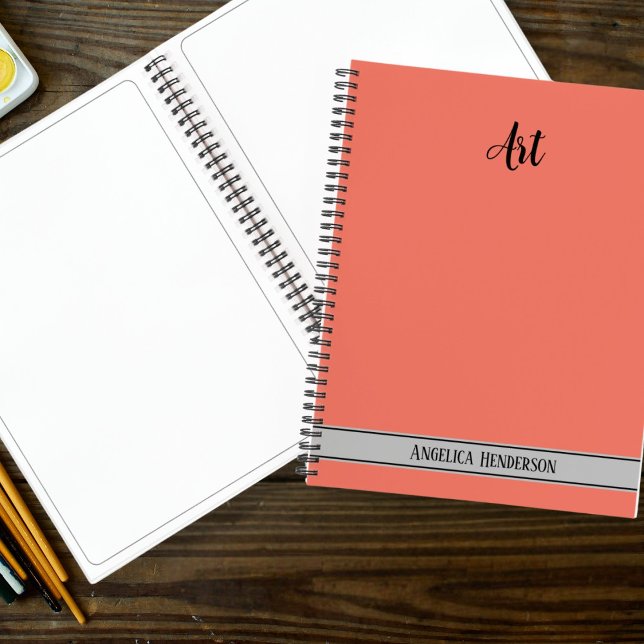 Custom name and subject Art colour code orange  Notebook (Custom name and subject Art color code orange Notebook)