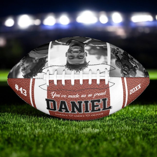 Custom Name and Text Photo Keepsake Gift Football (Creator Uploaded)