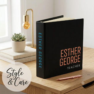 Custom Name and Title Black Professional Binder