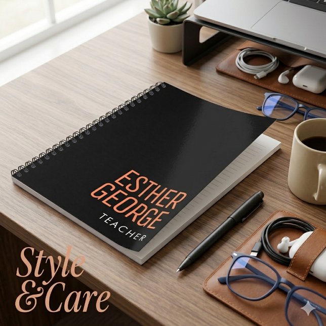 Custom Name and Title Professional Black Notebook (Custom Name and Title Professional Black Notebook)