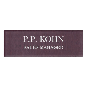 Custom Name And Title Purple Leather Faux Texture Tag