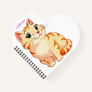 Custom name and wish for August with a cool cat Notebook