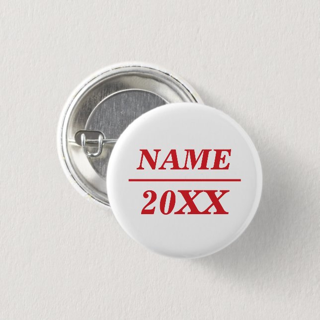Custom Name and Year Election Support White 1 Inch Round Button (Front & Back)
