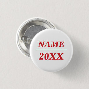 Custom Name and Year Election Support White 1 Inch Round Button