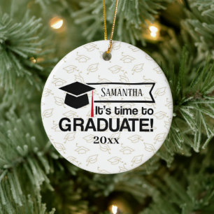 Custom Name and Year Graduation Gift Ceramic Ornament