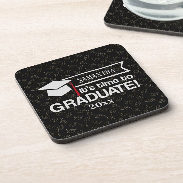 Custom Name and Year Graduation Gift Coaster (Left Side)