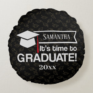 Custom Name and Year Graduation Gift Round Pillow