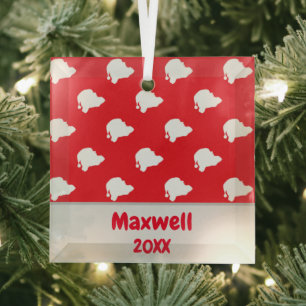 Custom name and year Santa Claus pattern Ornament
