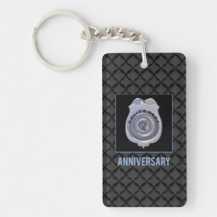 Custom Name, Anniversary with Police Department Keychain