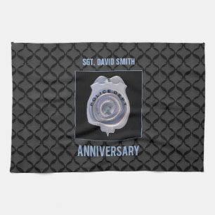 Custom Name, Anniversary with Police Department Kitchen Towel