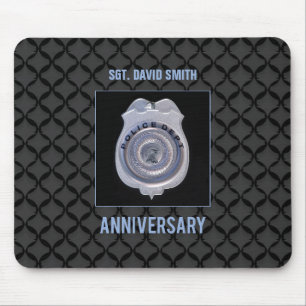 Custom Name, Anniversary with Police Department Mouse Pad