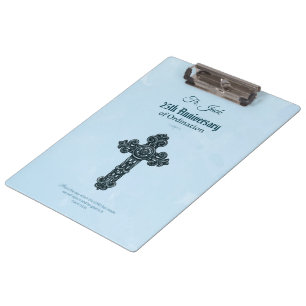Custom Name & Anniversary Year Ordination, Priest Clipboard
