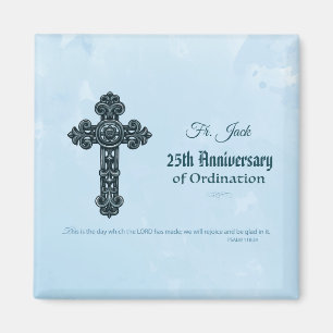 Custom Name & Anniversary Year Ordination, Priest Magnet