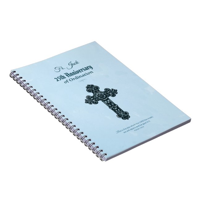 Custom Name & Anniversary Year Ordination, Priest Notebook (Right Side)