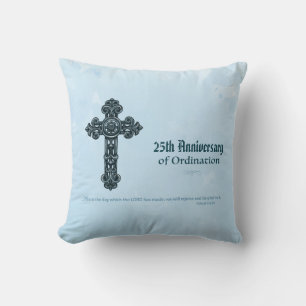 Custom Name & Anniversary Year Ordination, Priest Throw Pillow