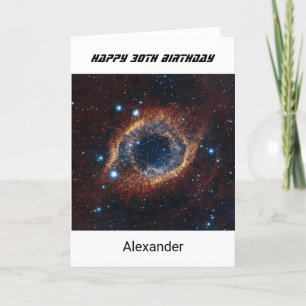 Custom name any age birthday nebula card
