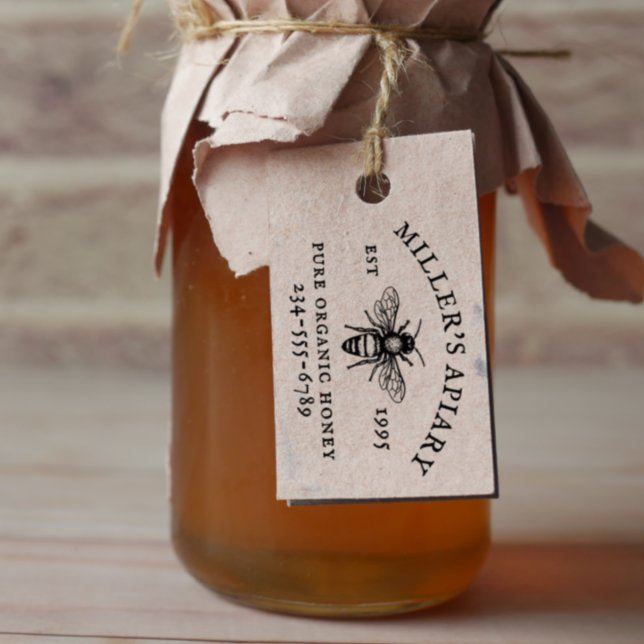 Custom Name Apiary Or Farm Honey Stamp (Rubber Stamp Mock-up)