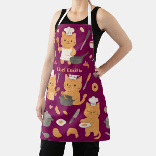 Custom Name Apron For Cat Lovers
