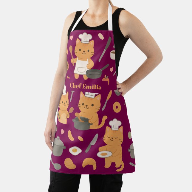 Custom Name Apron For Cat Lovers (Insitu)