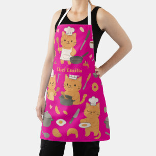 Custom Name Apron For Cat Lovers