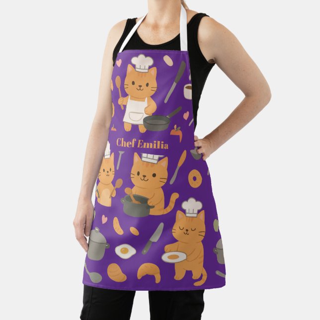 Custom Name Apron For Cat Lovers (Insitu)