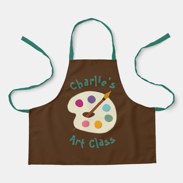 custom NAME Art class school Artist Apron (Front)