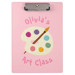 custom NAME Art class school Artist creative Clipboard
