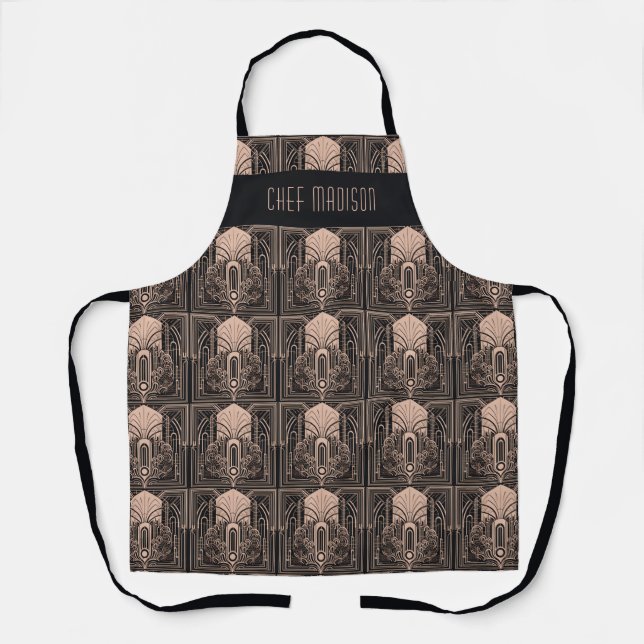 Custom Name Art Deco Apron (Front)