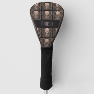 Custom Name Art Deco Golf Head Cover