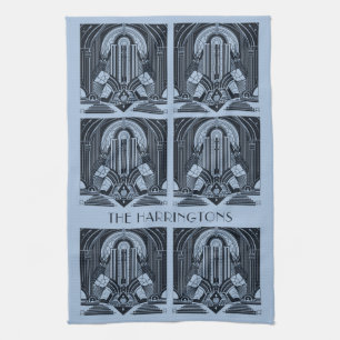 Custom Name Art Deco Kitchen Towel