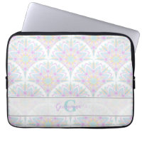 Custom Name Art Deco Pastel Rainbow Floral Mandala